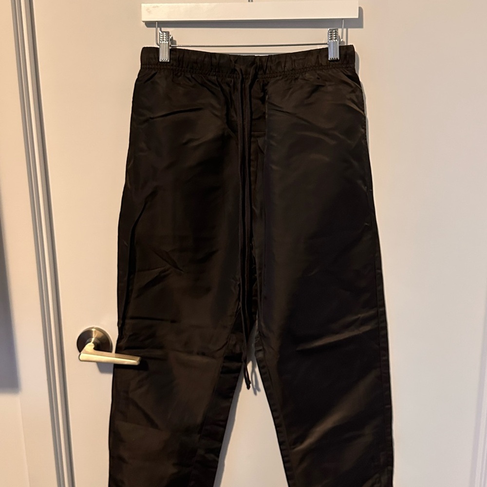 Fear of God Essentials Black Nylon Track Pants